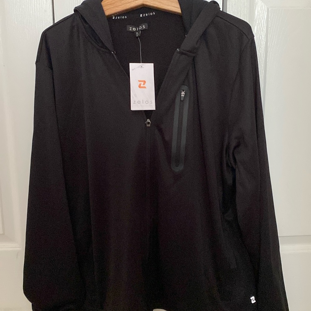 Black Hood Zipper Jacket
